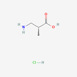 (R)-3-Amino-2-methylpropanoic acid hydrochloride chemical structure (CAS 132605-98-2)