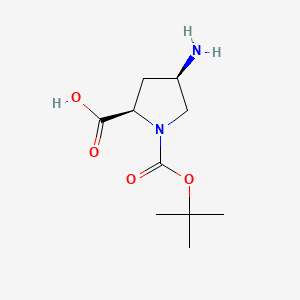 (2R,4R)-1-Boc-4-Aminopyrrolidine-2-carboxylic acid chemical structure (CAS 132622-98-1)