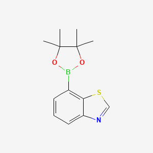 7-(4,4,5,5-Tetramethyl-1,3,2-dioxaborolan-2-yl)benzo[d]thiazole chemical structure (CAS 1326714-48-0)