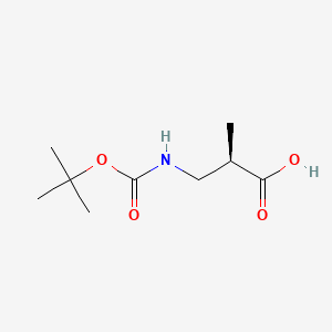 (R)-3-((tert-Butoxycarbonyl)amino)-2-methylpropanoic acid chemical structure (CAS 132696-45-8)