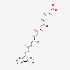1-(9H-Fluoren-9-yl)-3,6,9,12,15-pentaoxo-2-oxa-4,7,10,13,16-pentaazaoctadecan-18-oic acid chemical structure (CAS 132742-00-8)