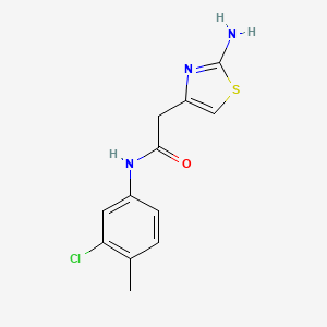 2-(2-Aminothiazol-4-yl)-N-(3-chloro-4-methylphenyl)acetamide chemical structure (CAS 1327839-73-5)