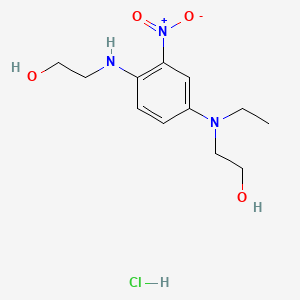 2-((4-(Ethyl(2-hydroxyethyl)amino)-2-nitrophenyl)amino)ethan-1-ol hydrochloride chemical structure (CAS 132885-85-9)