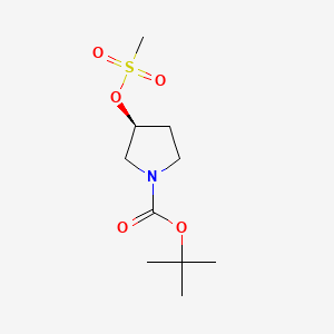 (S)-tert-Butyl 3-((methylsulfonyl)oxy)pyrrolidine-1-carboxylate chemical structure (CAS 132945-75-6)