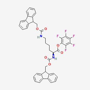 Fmoc-Lys(Fmoc)-Opfp chemical structure (CAS 132990-14-8)