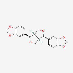 (1R,3aS,4S,6aS)-1,4-Bis(benzo[d][1,3]dioxol-5-yl)tetrahydro-1H,3H-furo[3,4-c]furan chemical structure (CAS 133-04-0)