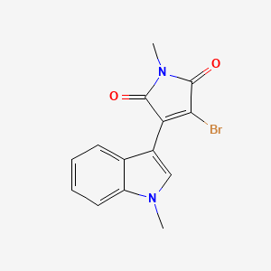 3-Bromo-1-methyl-4-(1-methyl-1H-indol-3-yl)-1H-pyrrole-2,5-dione chemical structure (CAS 133053-45-9)