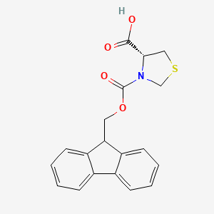 (R)-3-(((9H-Fluoren-9-yl)methoxy)carbonyl)thiazolidine-4-carboxylic acid chemical structure (CAS 133054-21-4)