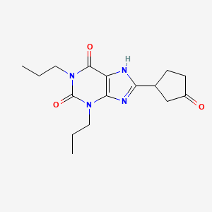 8-(3-Oxocyclopentyl)-1,3-dipropyl-3,7-dihydro-1H-purine-2,6-dione chemical structure (CAS 133058-72-7)