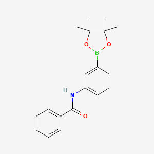 N-(3-(4,4,5,5-Tetramethyl-1,3,2-dioxaborolan-2-yl)phenyl)benzamide chemical structure (CAS 1330596-14-9)