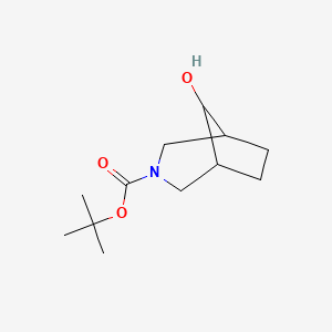 tert-Butyl 8-hydroxy-3-azabicyclo[3.2.1]octane-3-carboxylate chemical structure (CAS 1330766-08-9)