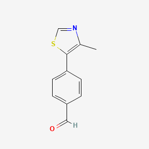 4-(4-Methylthiazol-5-yl)benzaldehyde chemical structure (CAS 1330767-26-4)