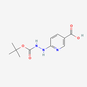 6-(2-(tert-Butoxycarbonyl)hydrazinyl)nicotinic acid chemical structure (CAS 133081-25-1)