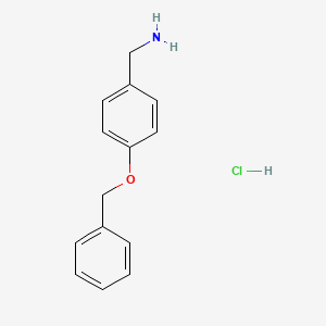 [4-(Benzyloxy)phenyl]methanamine hydrochloride chemical structure (CAS 133100-92-2)