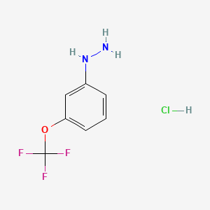 (3-(Trifluoromethoxy)phenyl)hydrazine hydrochloride chemical structure (CAS 133115-55-6)