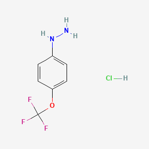(4-(Trifluoromethoxy)phenyl)hydrazine hydrochloride chemical structure (CAS 133115-72-7)
