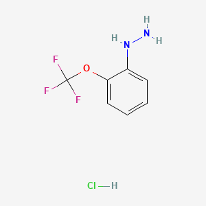 (2-(Trifluoromethoxy)phenyl)hydrazine hydrochloride chemical structure (CAS 133115-76-1)