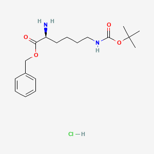 (S)-Benzyl 2-amino-6-((tert-butoxycarbonyl)amino)hexanoate hydrochloride chemical structure (CAS 133170-57-7)