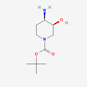 cis-tert-Butyl 4-amino-3-hydroxypiperidine-1-carboxylate chemical structure (CAS 1331777-74-2)