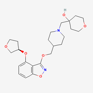(R)-4-((4-(((4-((Tetrahydrofuran-3-yl)oxy)benzo[d]isoxazol-3-yl)oxy)methyl)piperidin-1-yl)methyl)tetrahydro-2H-pyran-4-ol chemical structure (CAS 1331782-27-4)
