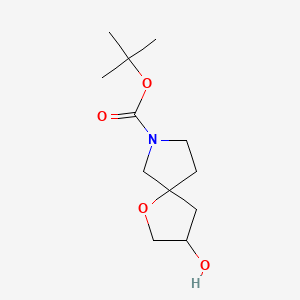 tert-Butyl 3-hydroxy-1-oxa-7-azaspiro[4.4]nonane-7-carboxylate chemical structure (CAS 1331825-50-3)