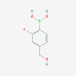 (2-Fluoro-4-(hydroxymethyl)phenyl)boronic acid chemical structure (CAS 1331945-14-2)