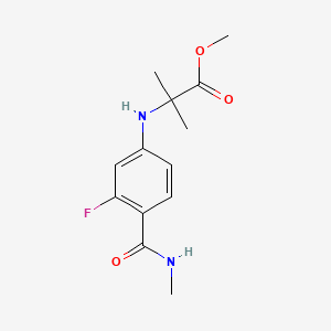 Methyl 2-((3-fluoro-4-(methylcarbamoyl)phenyl)amino)-2-methylpropanoate chemical structure (CAS 1332524-01-2)