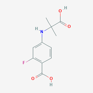 4-((2-Carboxypropan-2-yl)amino)-2-fluorobenzoic acid chemical structure (CAS 1332524-02-3)