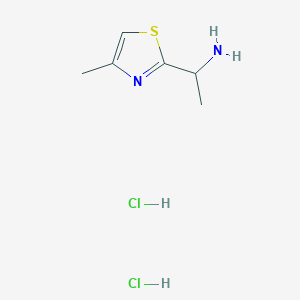 [1-(4-Methyl-1,3-thiazol-2-yl)ethyl]aminedihydrochloride chemical structure (CAS 1332530-42-3)
