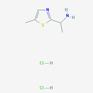 1-(5-Methylthiazol-2-yl)ethan-1-amine dihydrochloride chemical structure (CAS 1332530-54-7)