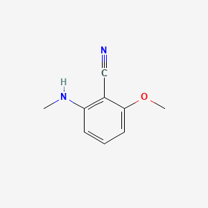 2-Methoxy-6-(methylamino)benzonitrile chemical structure (CAS 1332581-19-7)
