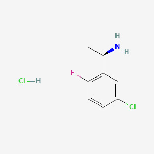 (R)-1-(5-Chloro-2-fluorophenyl)ethanamine hydrochloride chemical structure (CAS 1332593-91-5)
