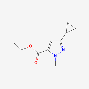 Ethyl 3-cyclopropyl-1-methyl-1H-pyrazole-5-carboxylate chemical structure (CAS 133261-11-7)