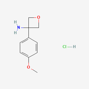 3-(4-Methoxyphenyl)-3-oxetanamine hydrochloride chemical structure (CAS 1332765-59-9)