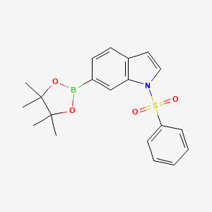 1-(Phenylsulfonyl)-6-(4,4,5,5-tetramethyl-1,3,2-dioxaborolan-2-yl)-1H-indole chemical structure (CAS 1333344-24-3)