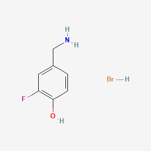 4-(Aminomethyl)-2-fluorophenol hydrobromide chemical structure (CAS 1333560-37-4)