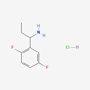 1-(2,5-Difluorophenyl)propan-1-amine hydrochloride chemical structure (CAS 1333577-52-8)