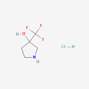 3-(Trifluoromethyl)pyrrolidin-3-ol hydrochloride chemical structure (CAS 1334147-81-7)
