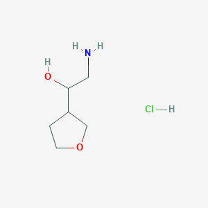 2-Amino-1-(tetrahydrofuran-3-yl)ethan-1-ol hydrochloride chemical structure (CAS 1334148-54-7)