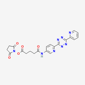 2,5-Dioxopyrrolidin-1-yl 5-oxo-5-((6-(6-(pyridin-2-yl)-1,2,4,5-tetrazin-3-yl)pyridin-3-yl)amino)pentanoate chemical structure (CAS 1334209-39-0)