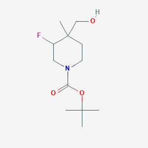 tert-Butyl 3-fluoro-4-(hydroxymethyl)-4-methylpiperidine-1-carboxylate chemical structure (CAS 1334412-55-3)