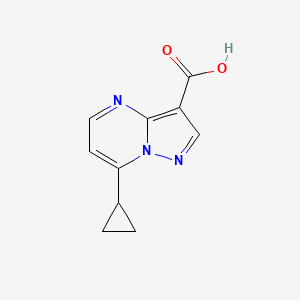 7-Cyclopropylpyrazolo[1,5-a]pyrimidine-3-carboxylic acid chemical structure (CAS 1334491-23-4)