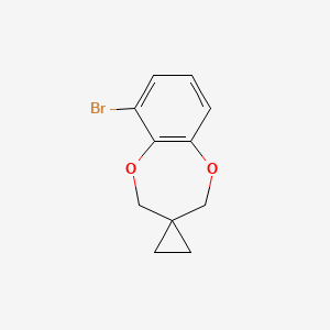 6-Bromo-2,4-dihydrospiro[benzo[b][1,4]dioxepine-3,1'-cyclopropane] chemical structure (CAS 1334499-94-3)