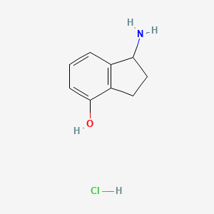 1-Amino-2,3-dihydro-1H-inden-4-ol hydrochloride chemical structure (CAS 133497-59-3)