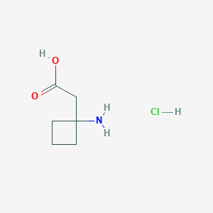 2-(1-aminocyclobutyl)acetic acid hydrochloride chemical structure (CAS 1335042-49-3)