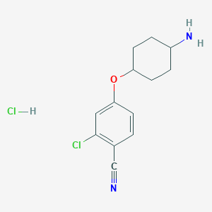 trans-4-((4-Aminocyclohexyl)oxy)-2-chlorobenzonitrile hydrochloride chemical structure (CAS 1335049-54-1)