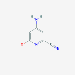 4-Amino-6-methoxypicolinonitrile chemical structure (CAS 1335053-51-4)
