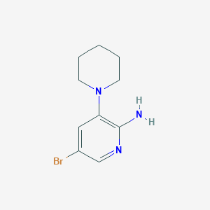 5-Bromo-3-(piperidin-1-yl)pyridin-2-amine chemical structure (CAS 1335058-51-9)