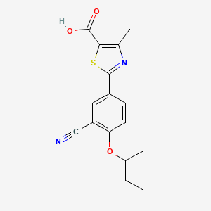 2-(4-(sec-Butoxy)-3-cyanophenyl)-4-methylthiazole-5-carboxylic acid chemical structure (CAS 1335202-59-9)