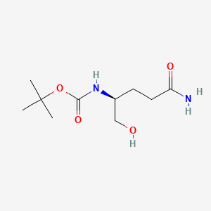 tert-Butyl (S)-(5-amino-1-hydroxy-5-oxopentan-2-yl)carbamate chemical structure (CAS 133565-42-1)